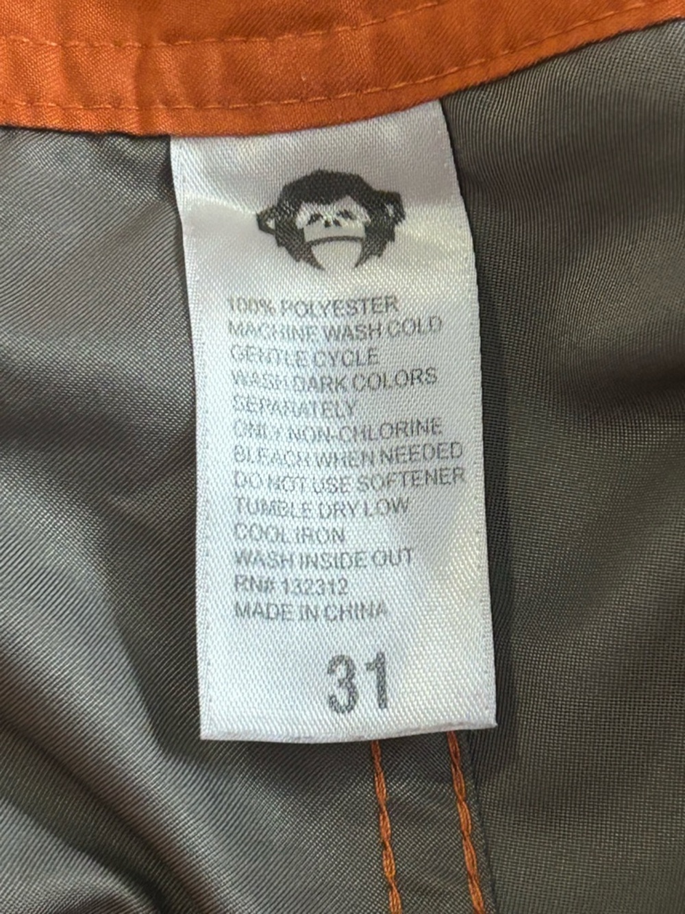 Howler Bros Board Shorts Men's 31 Gray Orange Drawstring Swim Pockets Stretch - Picture 5 of 9